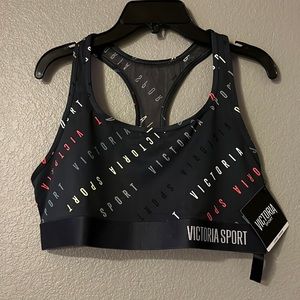 Victoria’s Secrets all over logo rainbow mesh racer back sport bar